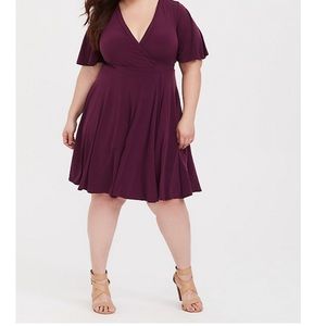 Purple Studio Knit Kimono Sleeve Dress
